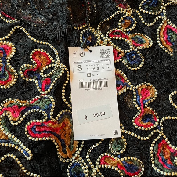 ✨nwt!✨zara black lace floral top - Picture 12 of 15